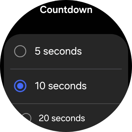 Press the required setting to choose how long the countdown should be before your smartwatch calls the emergency dispatch centre when a hard fall is detected. Press the required setting to choose how long the countdown should be before your smartwatch calls the emergency dispatch centre when a hard fall is detected.