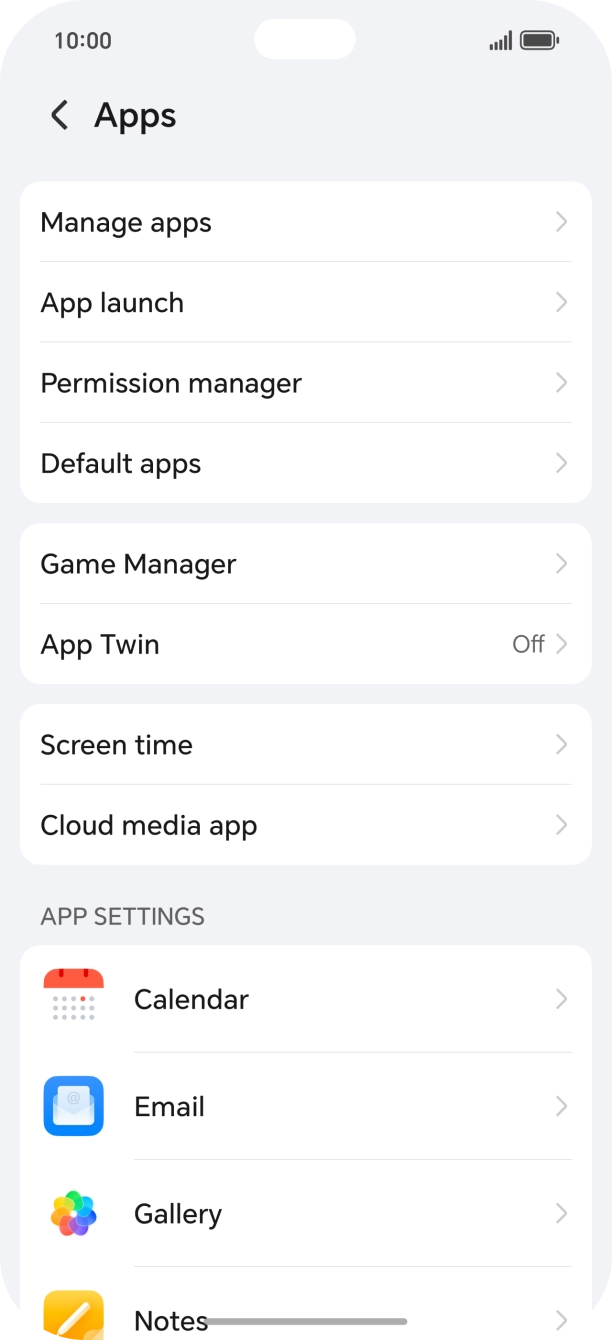 Press Manage apps. Press Manage apps.