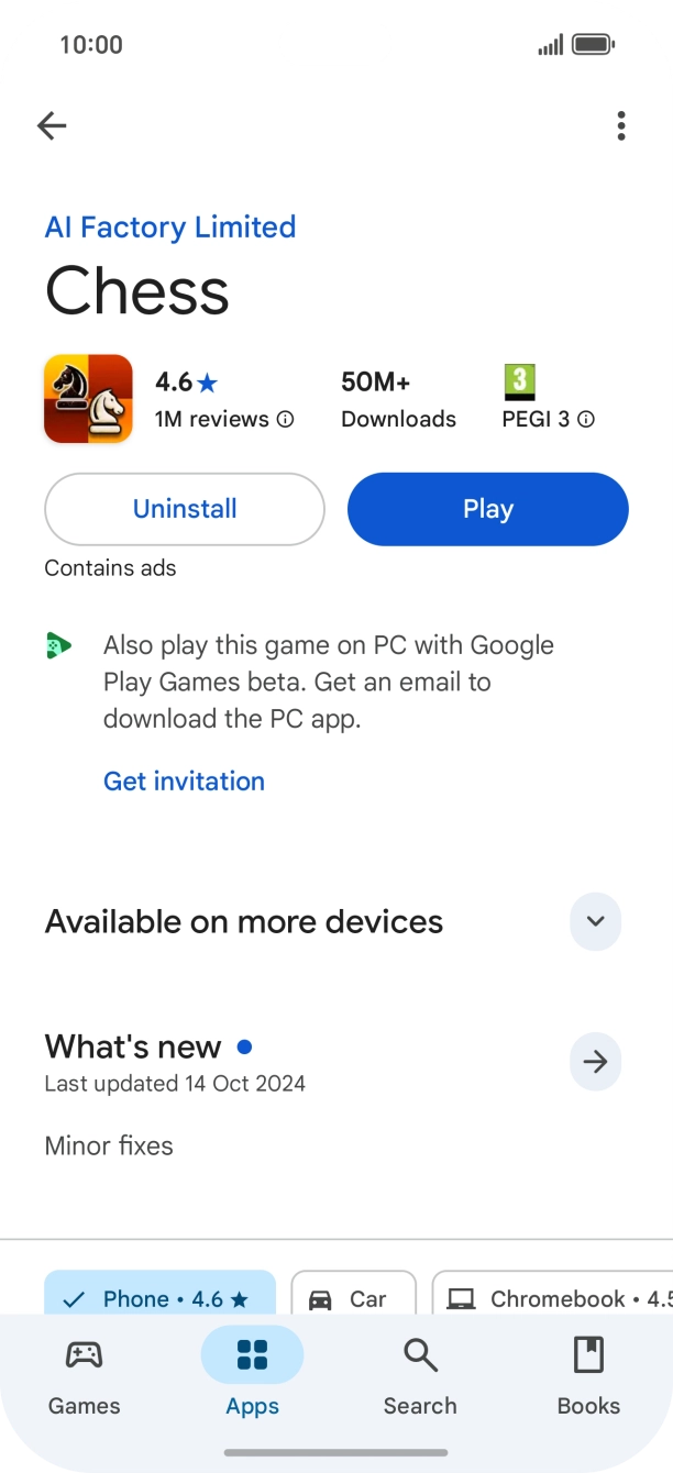 Press Uninstall.