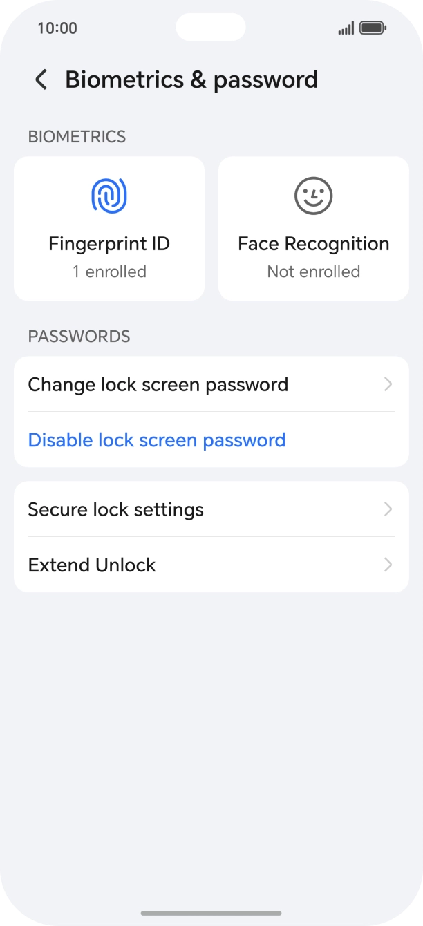 Press Disable lock screen password and key in the additional lock code you created earlier. Press Disable lock screen password and key in the additional lock code you created earlier.
