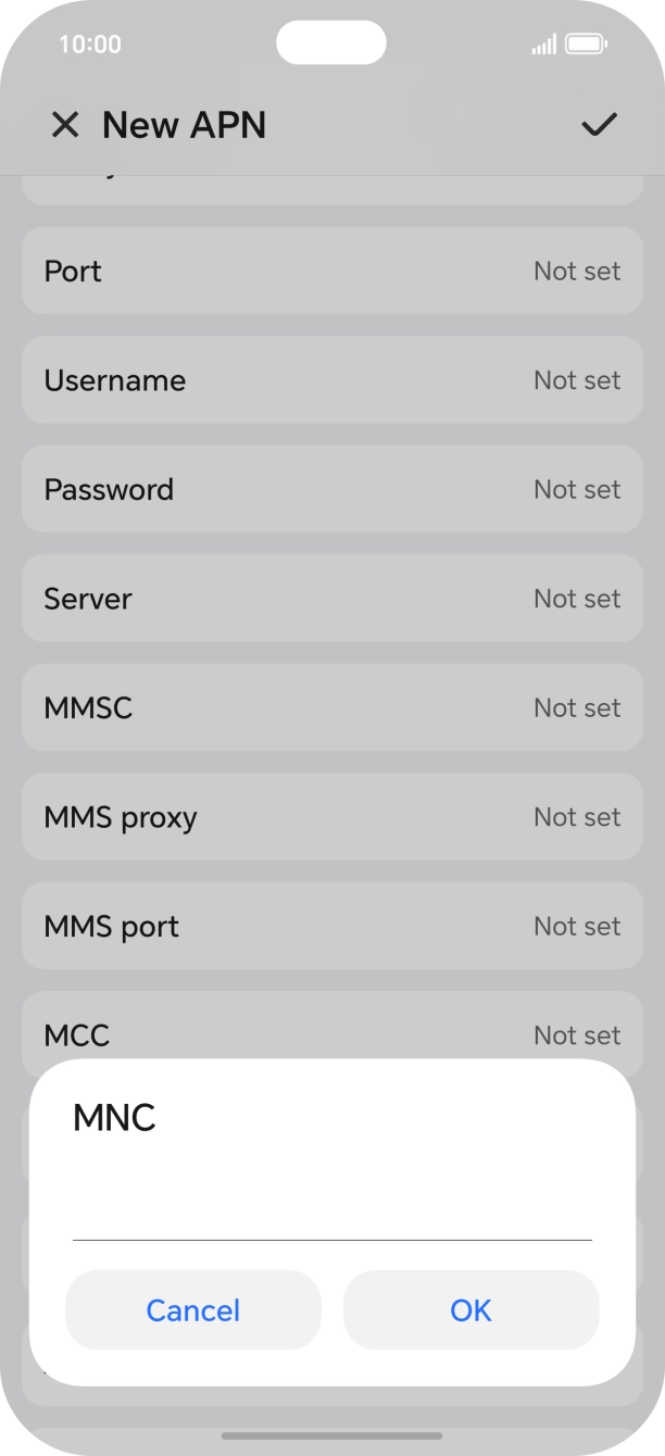Key in 10 and press OK.