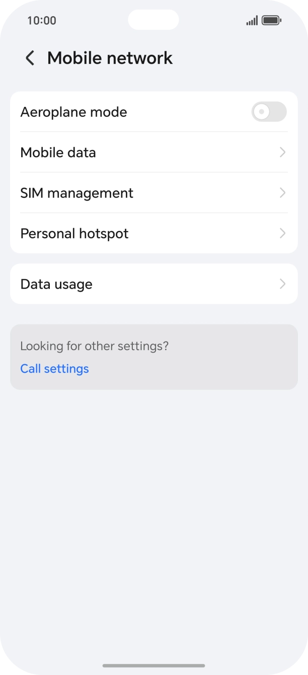 Press Mobile data. Press Mobile data.