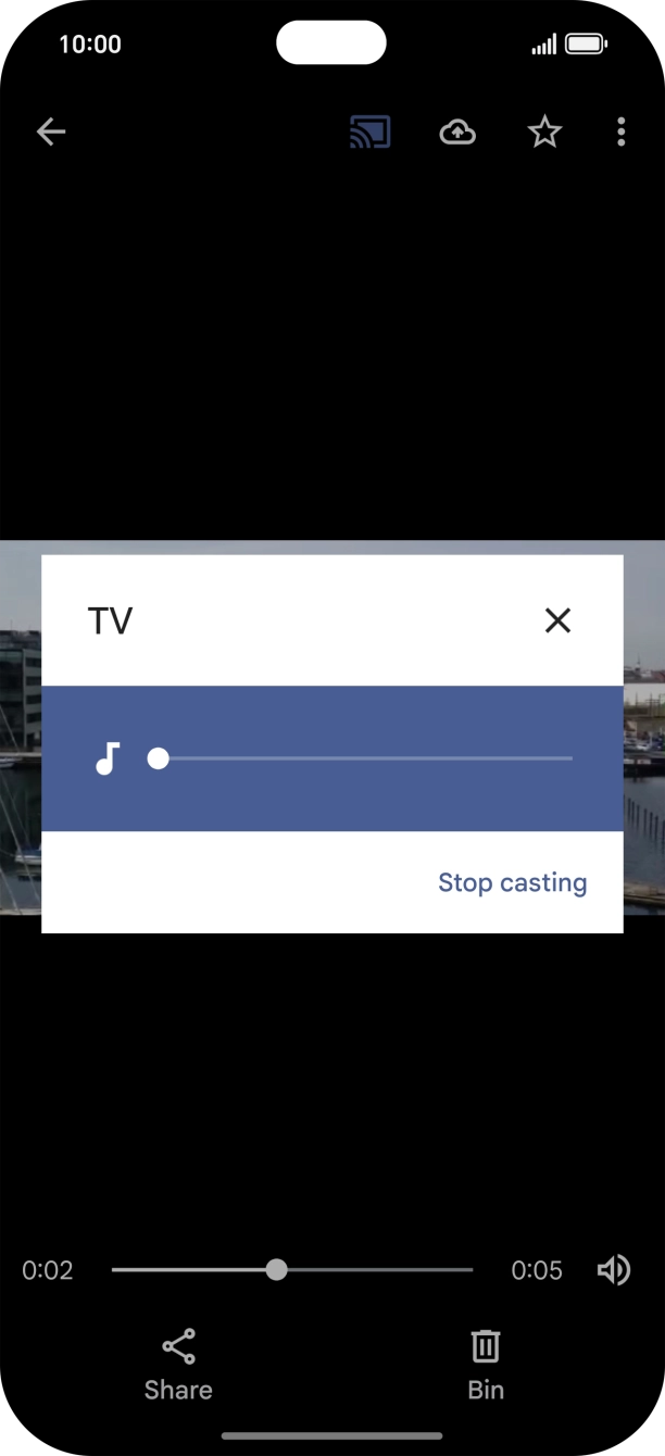 Press Stop casting. Press Stop casting.