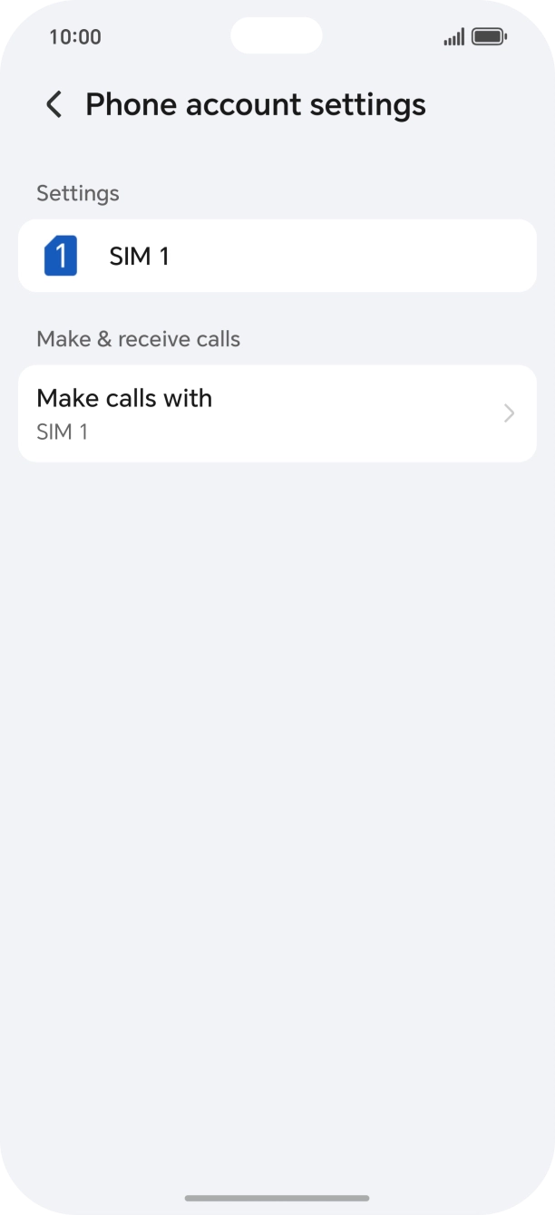 Press the name of the SIM. Press the name of the SIM.