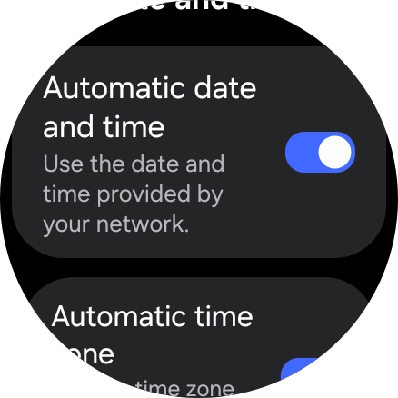Press the indicator next to 'Automatic date and time' to turn off the function.