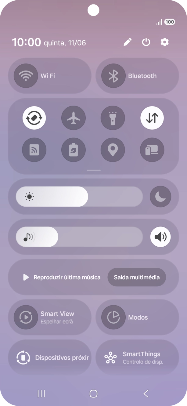 Prima o ícone de definições.