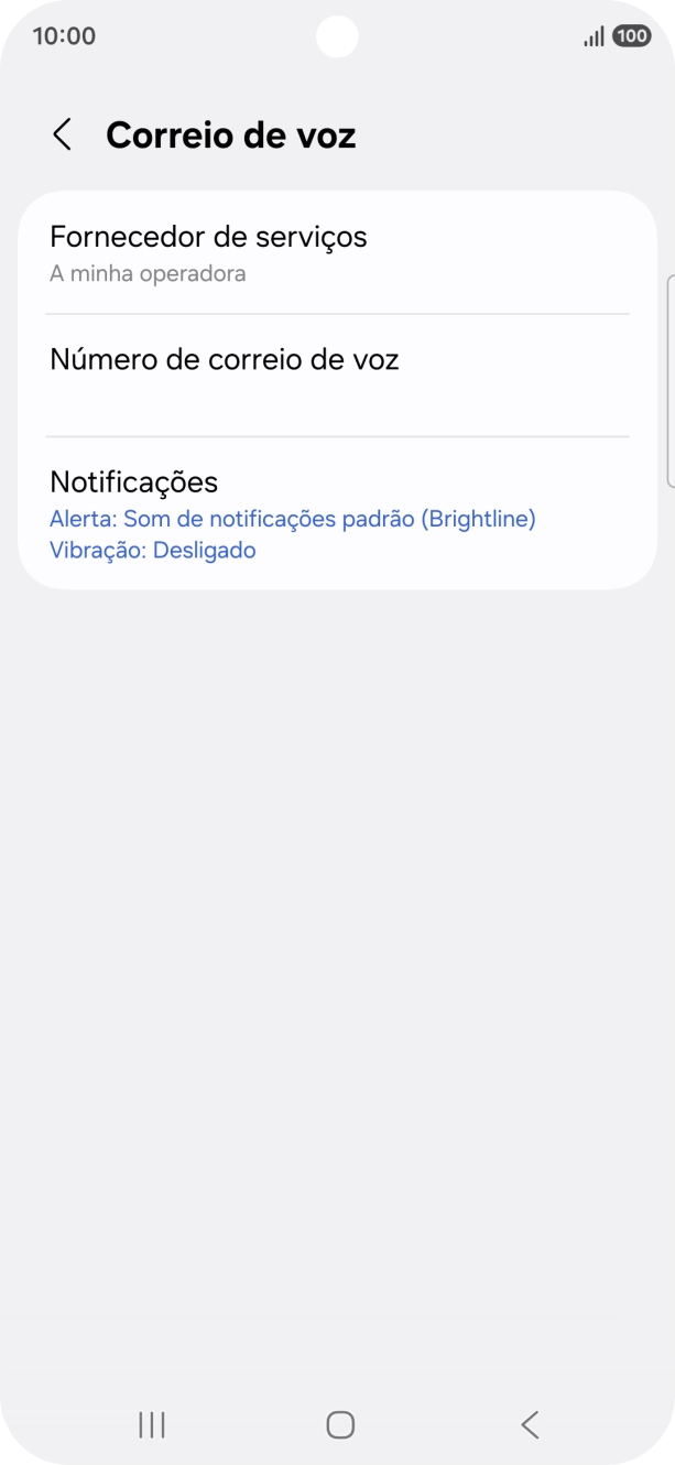 Prima Número de correio de voz.