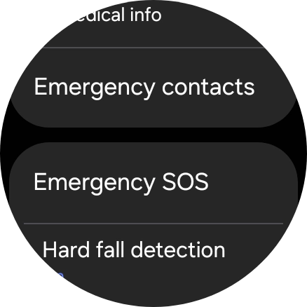 Press Emergency contacts. Press Emergency contacts.