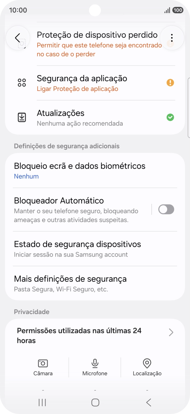 Prima Mais definições de segurança.
