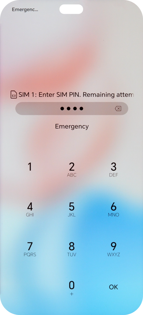 If your SIM is locked, key in your SIM PIN and press OK. The default SIM PIN is 0000.