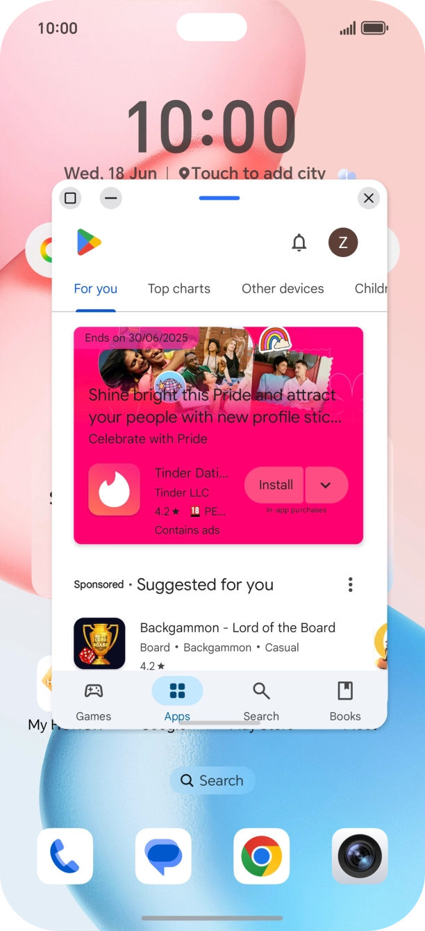 The application is now shown in split screen view. You can now open another application in the background and use both applications at the same time. The application is now shown in split screen view. You can now open another application in the background and use both applications at the same time.