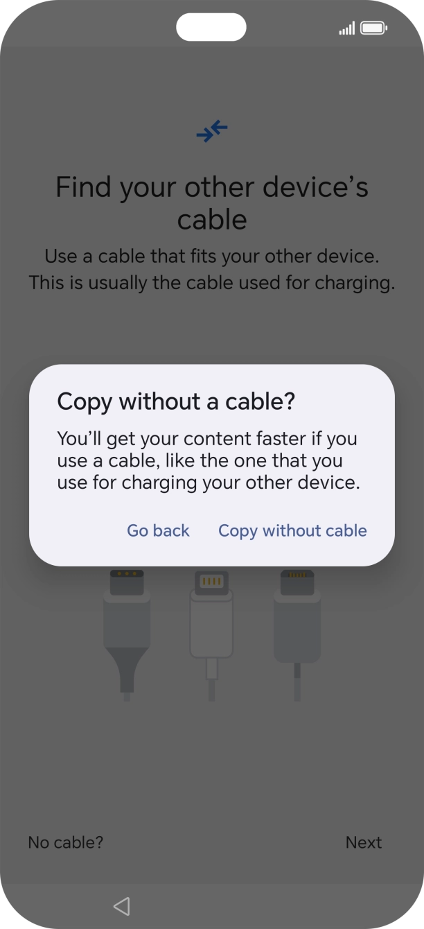 Press Copy without cable.