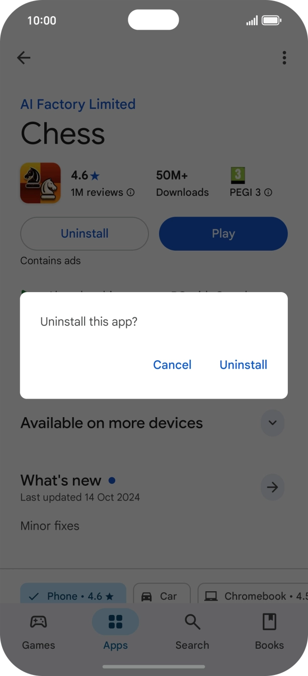 Press Uninstall.