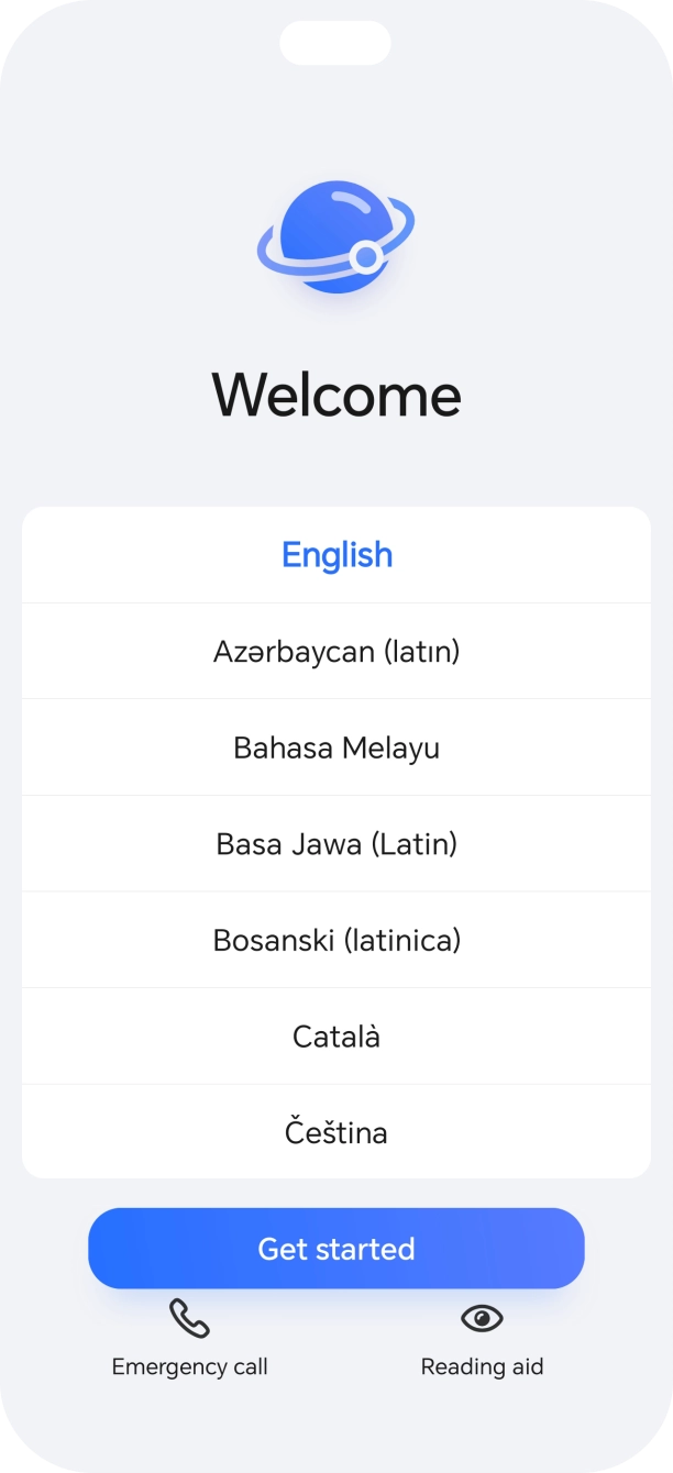 Press the required language.