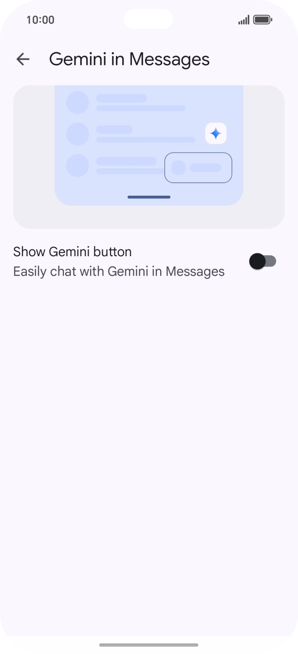 Press the indicator next to 'Show Gemini button' to turn on the function. Press the indicator next to 'Show Gemini button' to turn on the function.