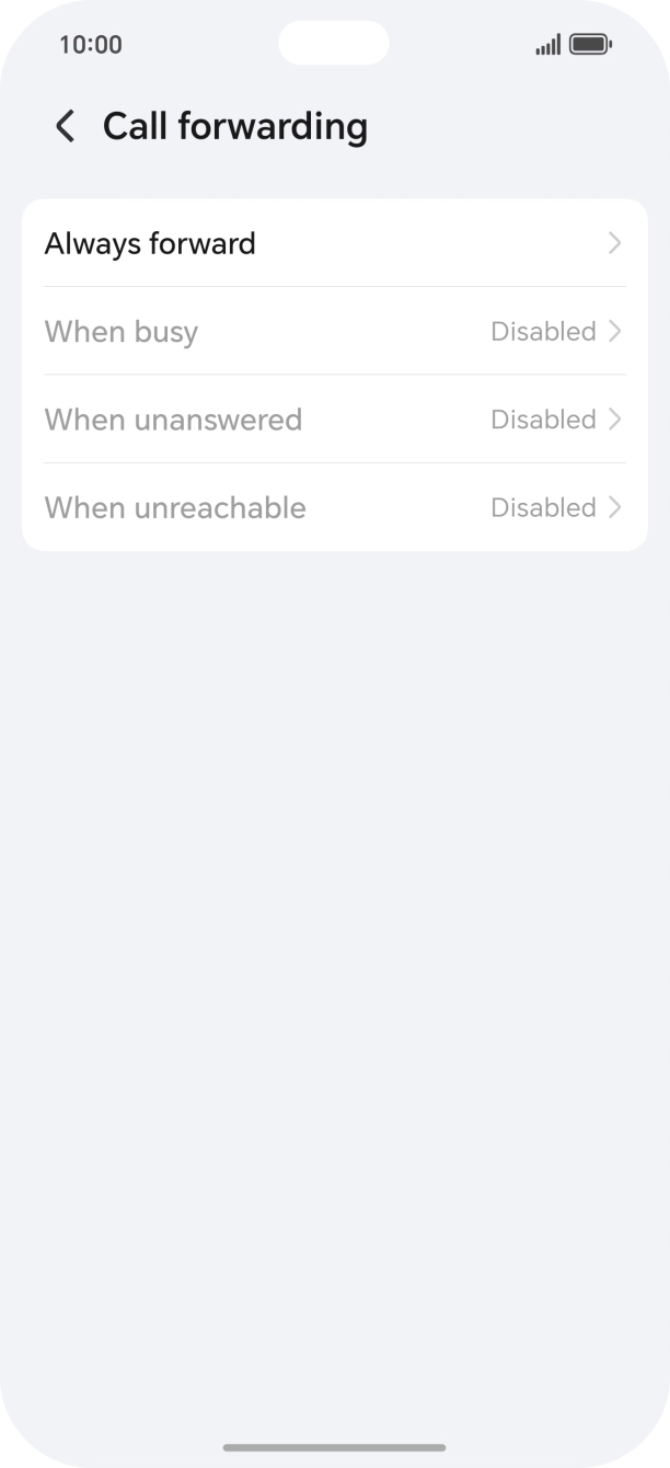 Press the required divert type. Press the required divert type.
