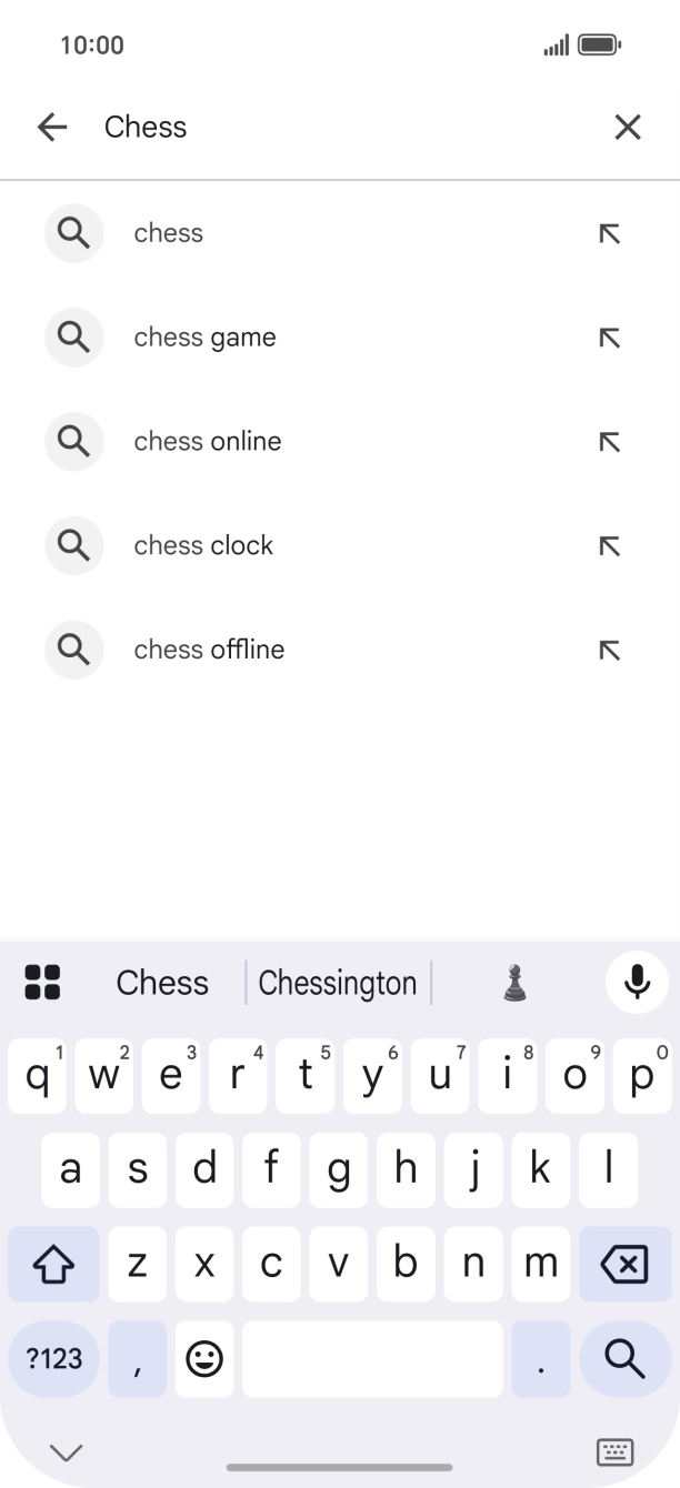 Key in the name or subject of the required app and press the search icon.