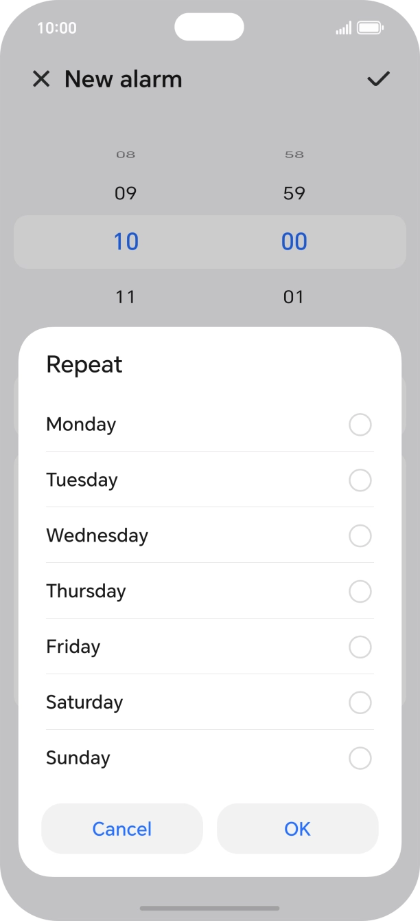 Press the required week days to select them.