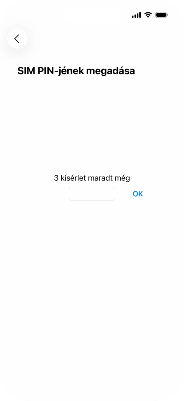 Amennyiben a SIM-kártyád zárolva van, írd be a PIN-kódodat, és válaszd az OK lehetőséget.
