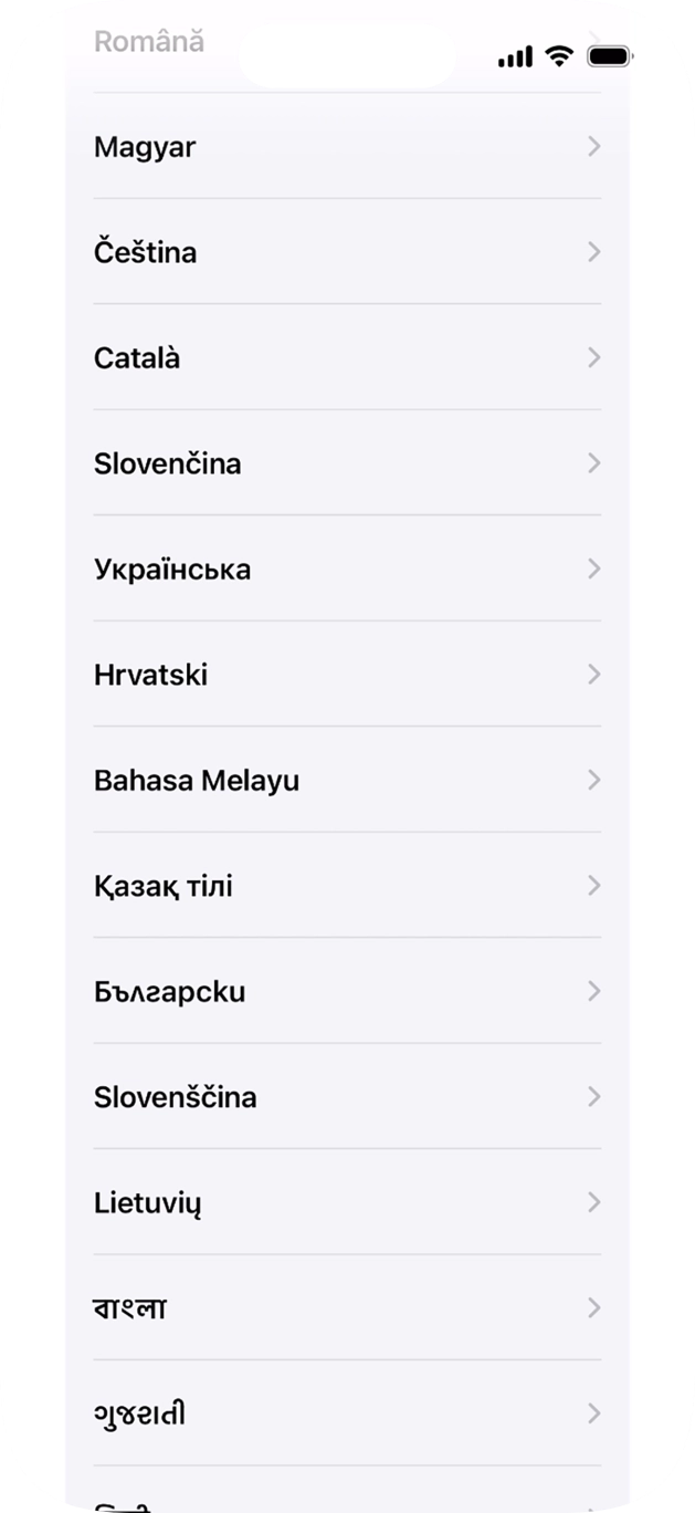 Válaszd ki a kívánt nyelvet.