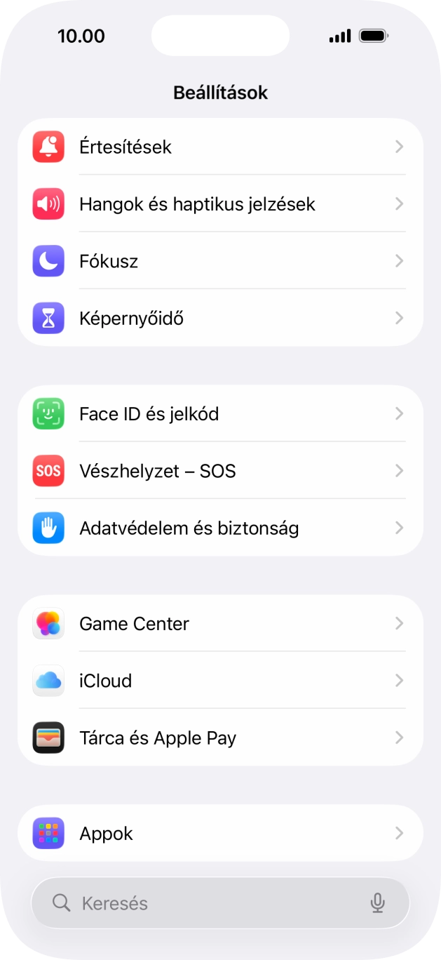 Válaszd az Appok lehetőséget.