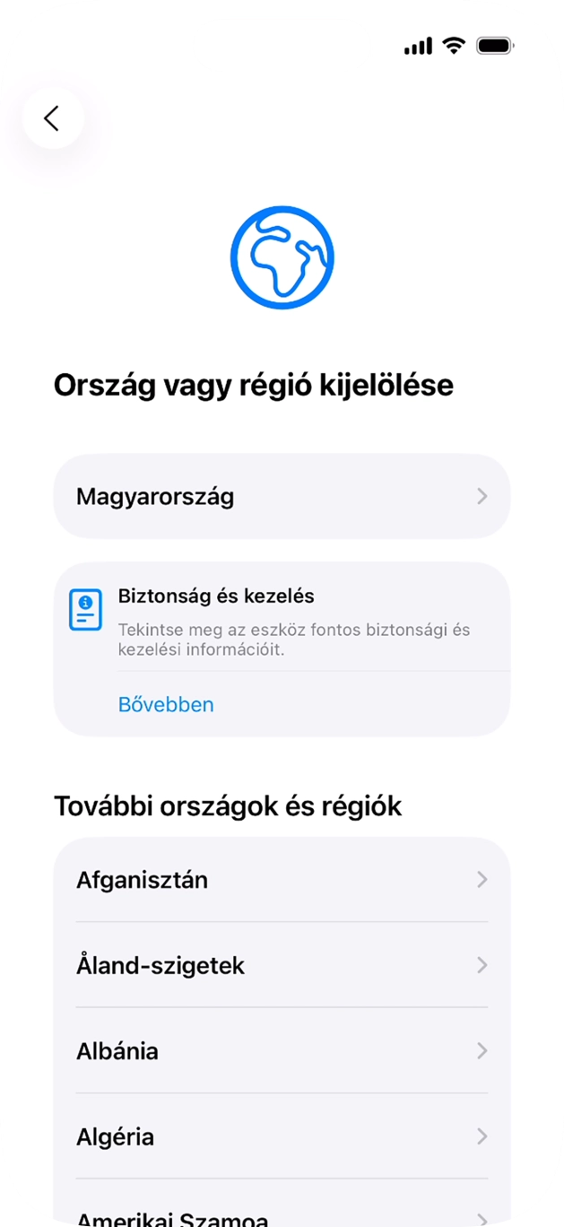 Válaszd ki a kívánt országot vagy régiót.