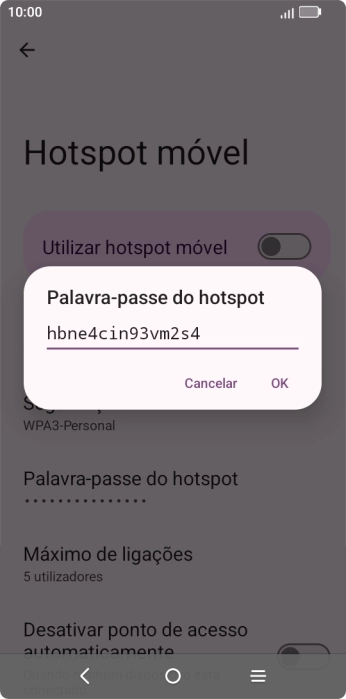Introduza a password pretendida e prima OK.