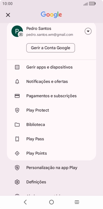 Prima Gerir apps e dispositivos.