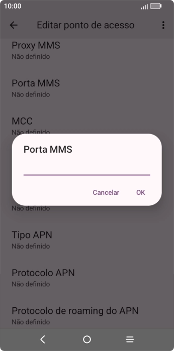 Introduza 80 e prima OK.