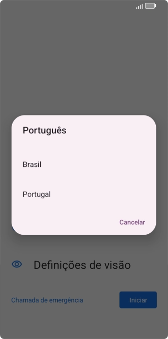 Prima o idioma pretendido.