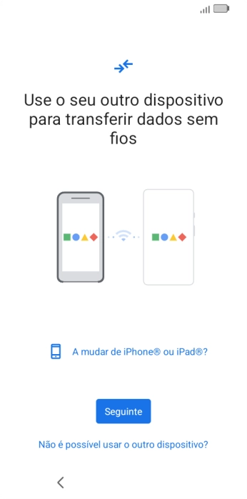 Siga as indicações no ecrã para transferir conteúdo de outro telefone.