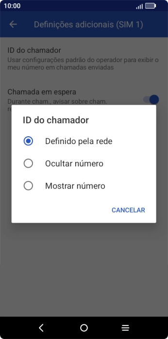 Prima Mostrar número para ativar a visualização do seu número.