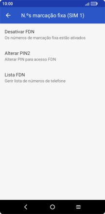 Prima Desativar FDN para desativar a marcação permitida.