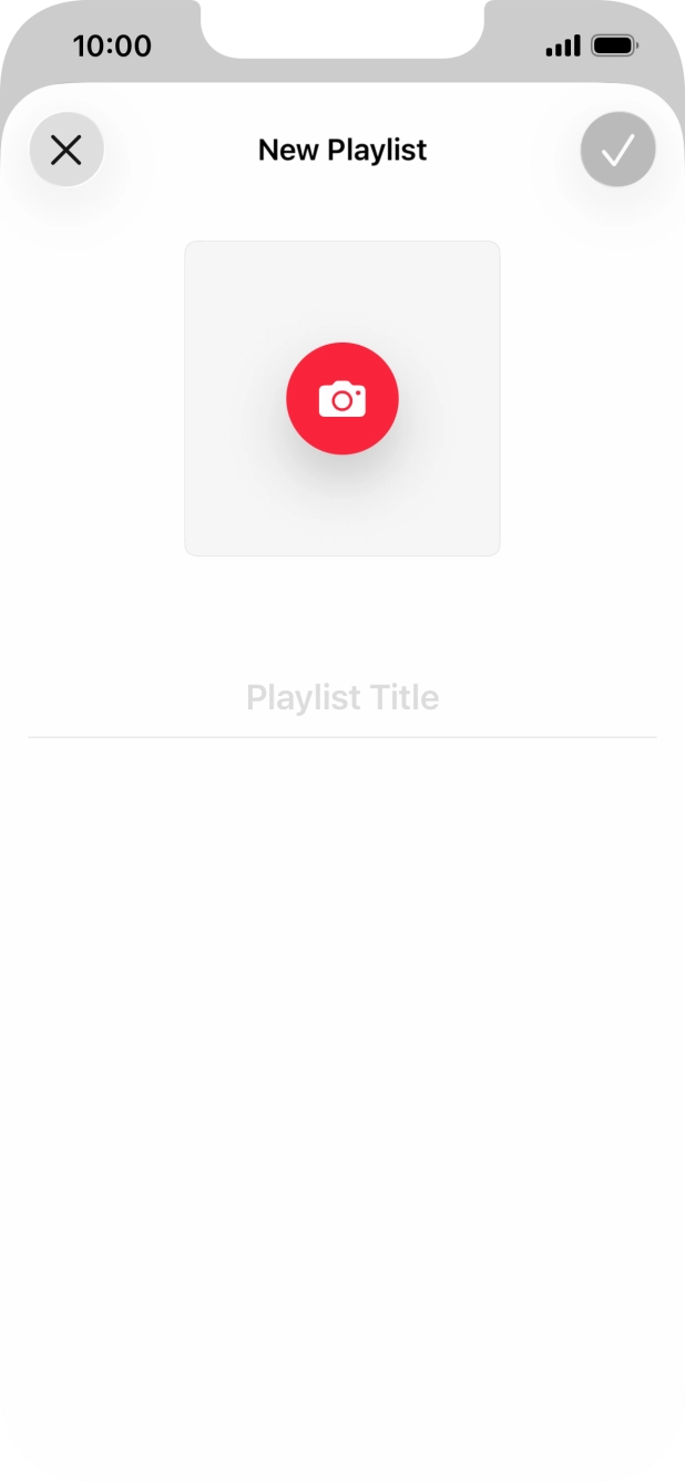 Press the text input field and key in a name for the playlist.