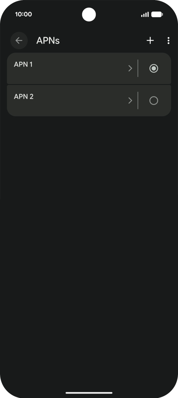 Press the field next to the data connection to activate it. Press the field next to the data connection to activate it.