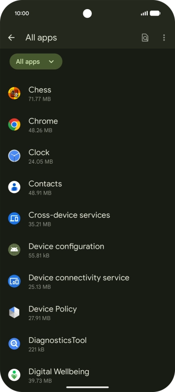 Press the required app.