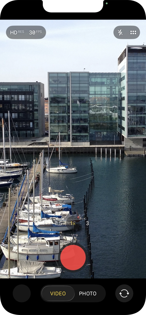 Press the record icon to start recording.