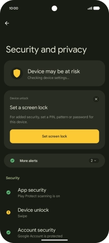 Press Device unlock.
