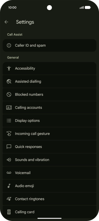Press Calling accounts.