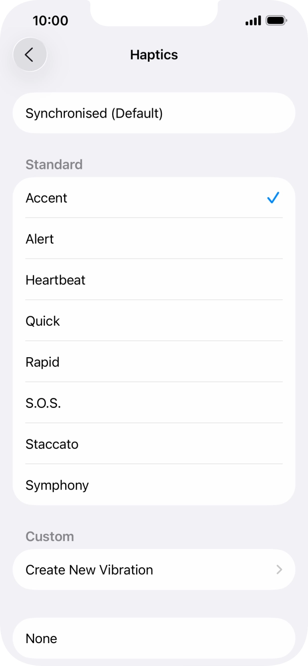 Press the required setting to turn on the function.