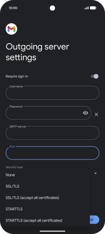 Press SSL/TLS. Press SSL/TLS.