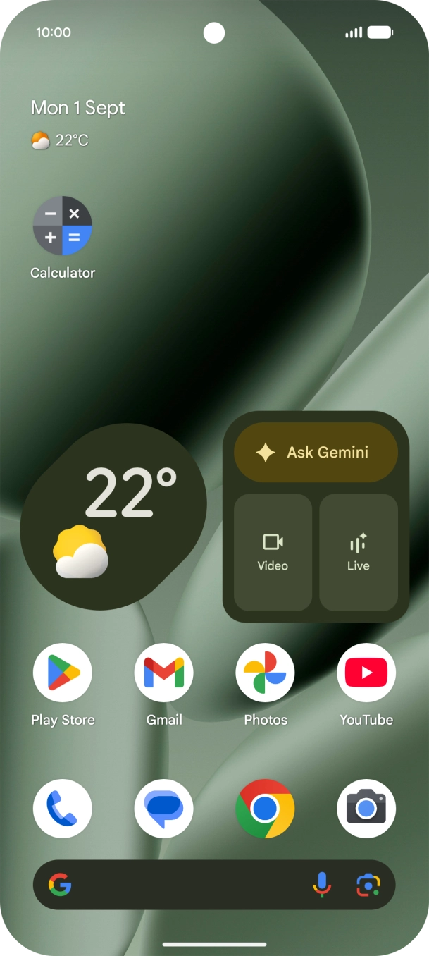 Press and hold the required app icon.