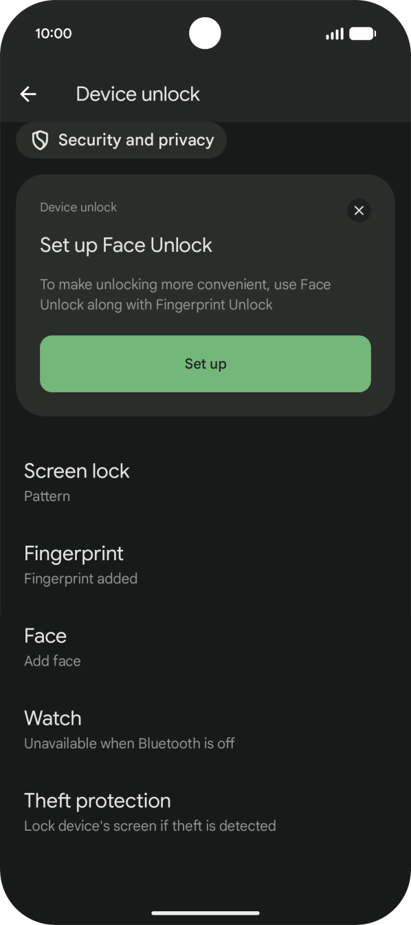 Press Screen lock and key in the additional lock code you created earlier.