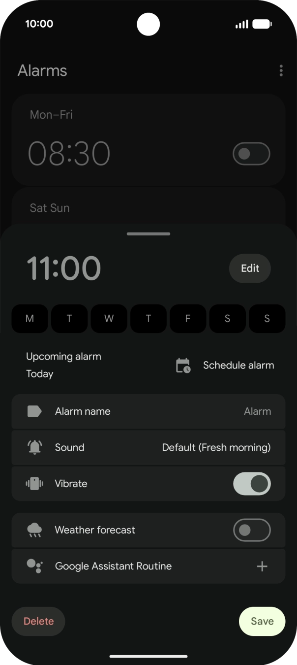 Press the required week days to select them.