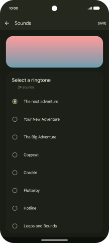 Press the different ring tones to hear them.