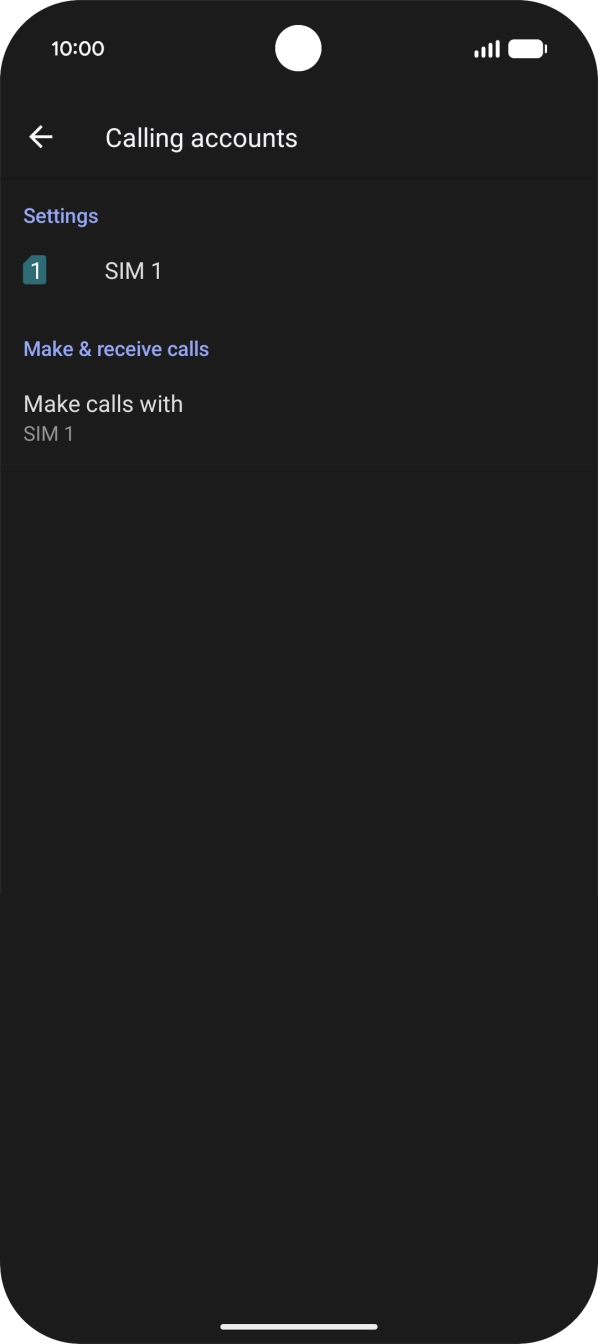 Press the name of the SIM.