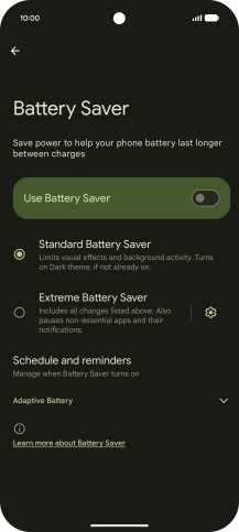 Press the required settings to turn them on or off. Press the required settings to turn them on or off.