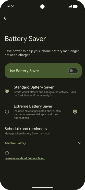 Press the required settings to turn them on or off. Press the required settings to turn them on or off.