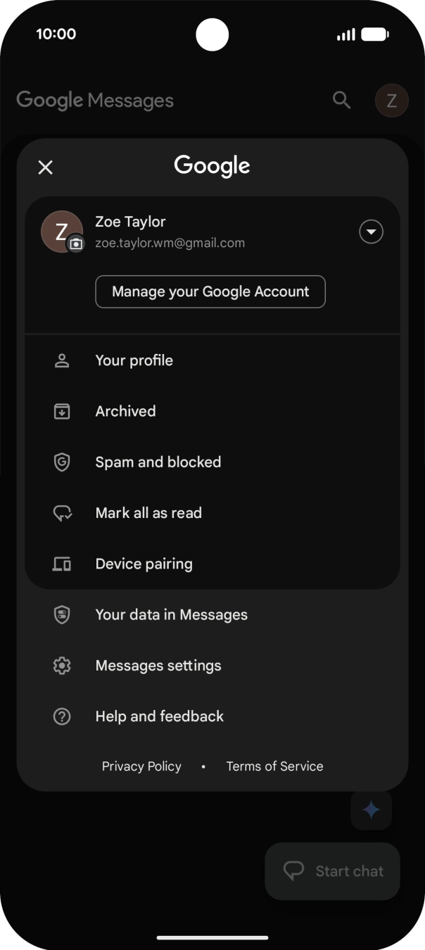 Press Messages settings.
