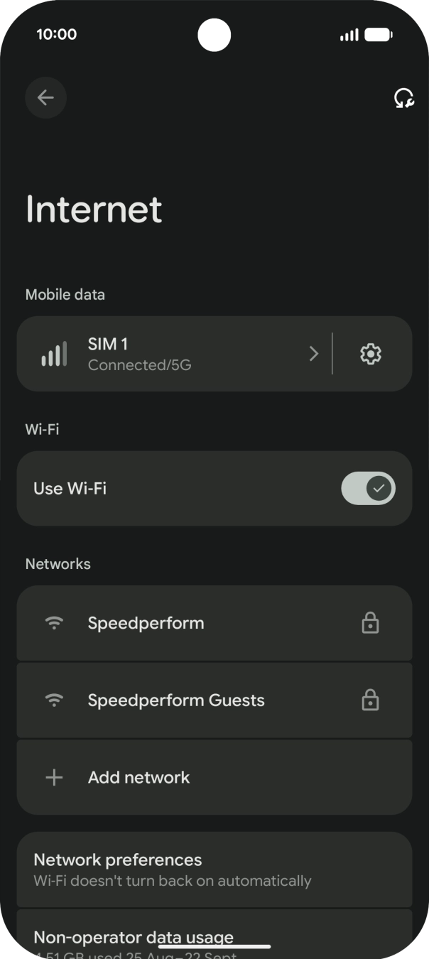 Press the required WiFi network.